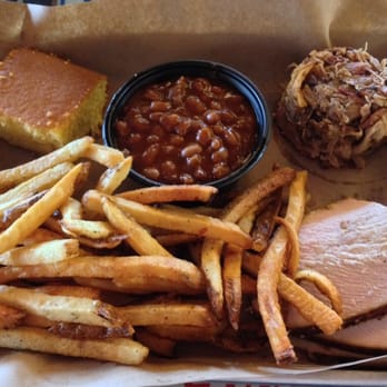 Mission BBQ - Two meat sampler with two sides an a drink (XXL combo).  Took me like 35 minutes to eat it all, but it was delicious. - Barbeque Near Me - Richmond, Virginia