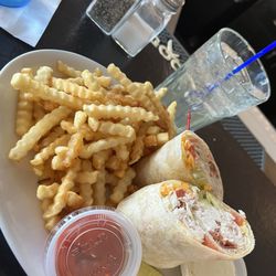 Eddie's Bar & Grill - Turkey wrap and fries