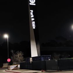 Harbor Gateway Transit Center - Lit Signage at night 11-20-2024