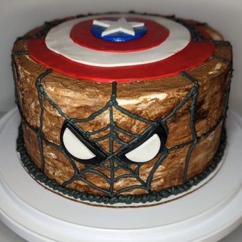 JW Cake Designs - Marble inside and outside of a Spiderman and Captain America cake - Custom Cakes Near Me JW Cake Designs - Marble inside and outside of a Spiderman and Captain America cake - Custom Cakes Near Me