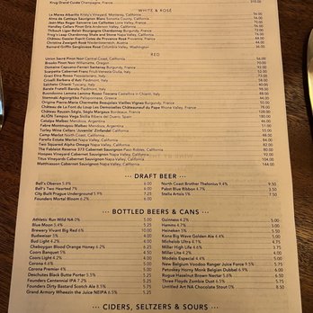 Gin Gin's - Wine/ beer menu - Cocktail Bars Near Me - Grand Rapids, Michigan