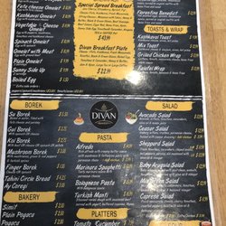 Diván Bakery's Menu