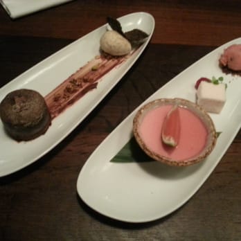 Saké - Watermelon 5 ways and chocolate fondant with white sesame ice cream - Japanese Near Me - Brisbane, QLD