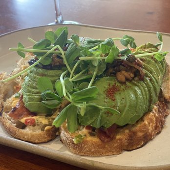 Brix - Avocado Toast with bacon. Ordered it with poached eggs (came on the side). - New American Near Me - Napa, California