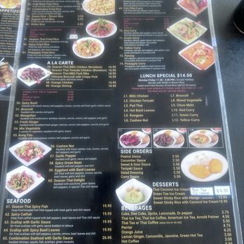 Season Thai Cuisine - Menu - Thai Near Me - Burbank, California