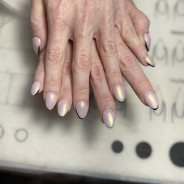 My beautiful chrome nails with black accent My beautiful chrome nails with black accent
