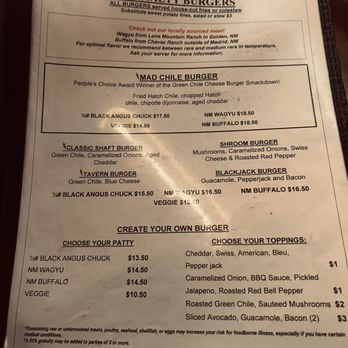 Mine Shaft Tavern - 2024 menu - American Near Me - Madrid, New Mexico