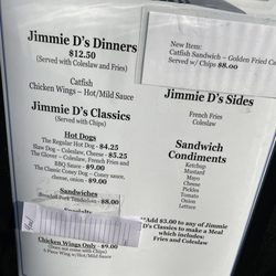 Jimmie D’s - Menu
