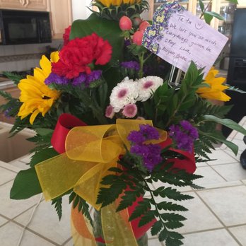 Fascinating Things Flowers & Gifts - Asked for a sunflower bouquet with pops of red - Florists Near Me - Parker, Arizona Fascinating Things Flowers & Gifts - Asked for a sunflower bouquet with pops of red - Florists Near Me - Parker, Arizona