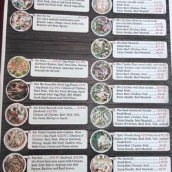 Pho and Thai - Menu as of 6/26