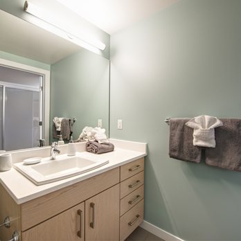 The Wave - Bathroom at The Wave at Stadium Place, Seattle WA - Apartments Near Me - Seattle, Washington
