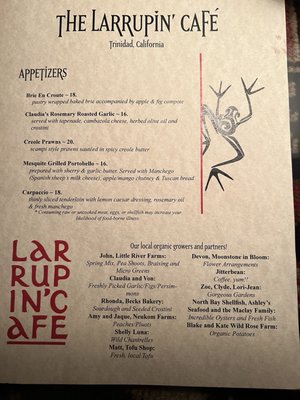 Menu photo 7 Larrupin Cafe Trinidad, CA Menu photo 7 Larrupin Cafe Trinidad, CA