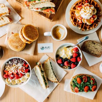 Alki Coffee - Collection of breakfast food and coffee. - Coffee & Tea Near Me - Seattle, Washington Alki Coffee - Collection of breakfast food and coffee. - Coffee & Tea Near Me - Seattle, Washington