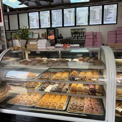 Andy's Donut Stop - Donuts/front counter and menu as of May 2025