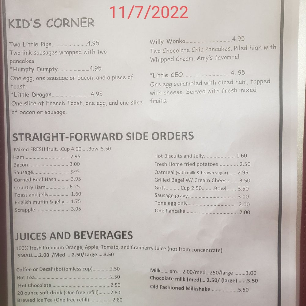 Sam's Kitchen - menu as of 11/7/22 - Diners Near Me - Charlottesville, Virginia Sam's Kitchen - menu as of 11/7/22 - Diners Near Me - Charlottesville, Virginia