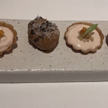 The Bath Priory - Crab, roe puree with truffle bites - Hotels Near Me - Bath, BAS