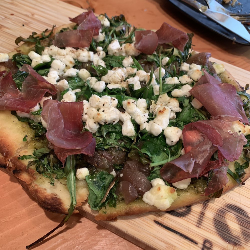 Block Kitchen + Bar - Bison flatbread - Sandwiches Near Me - Banff, Alberta Block Kitchen + Bar - Bison flatbread - Sandwiches Near Me - Banff, Alberta