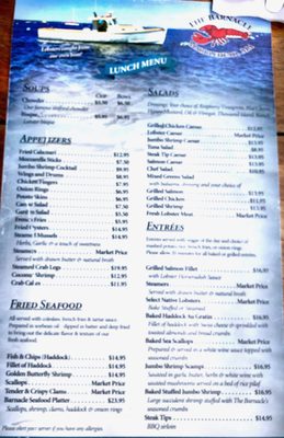 Menu photo 7 The Barnacle Restaurant Marblehead, MA