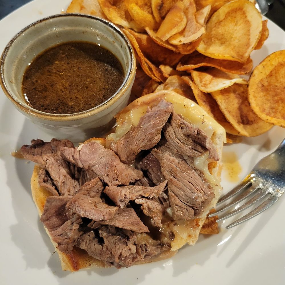 Pic of the food. The Au Jus was really good and also the bun but not the prime rib. Over cooked and dry. Pic of the food. The Au Jus was really good and also the bun but not the prime rib. Over cooked and dry.
