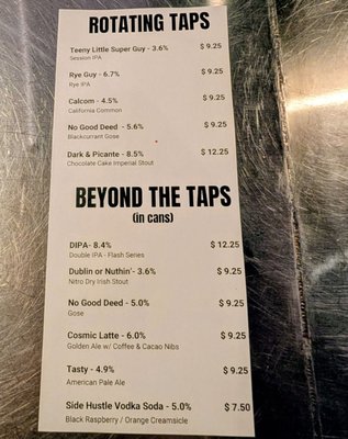 Menu photo 2 Byward Tap Room- Beyond The Pale Ottawa, ON Menu photo 2 Byward Tap Room- Beyond The Pale Ottawa, ON