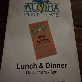 Aloha Mixed Plate - menu - Hawaiian Near Me - Lahaina, Hawaii