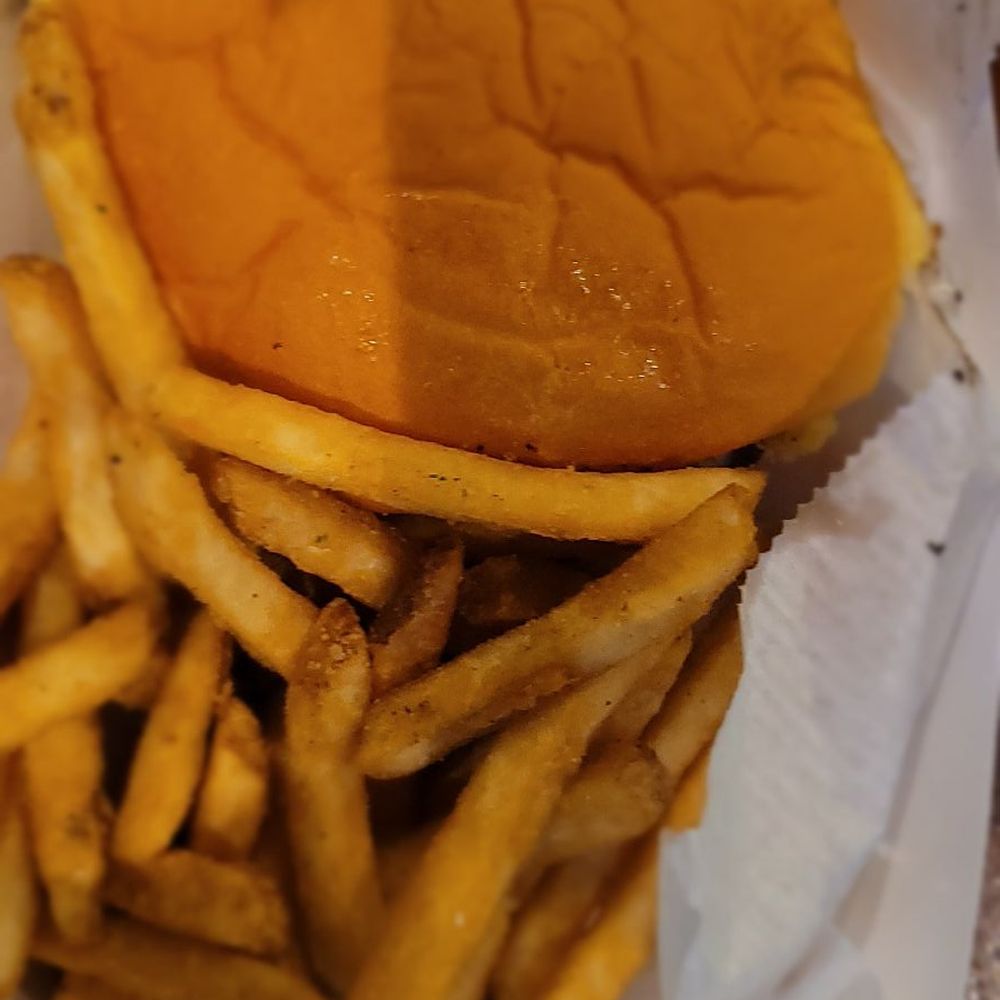 Burger and fries Burger and fries