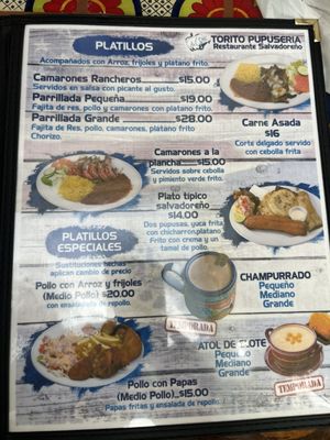 Menu photo 2 El Torito Pupuseria Fort Worth, TX Menu photo 2 El Torito Pupuseria Fort Worth, TX