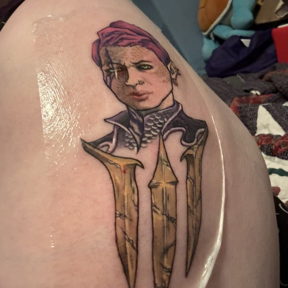 Kati Kat Tattoos - Fully colored BG3 original character tattoo by Kat - Tattoo Near Me - Las Vegas, Nevada