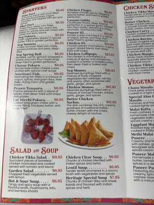 Menu photo 8 Heritage Indian Grill Lake Placid, NY