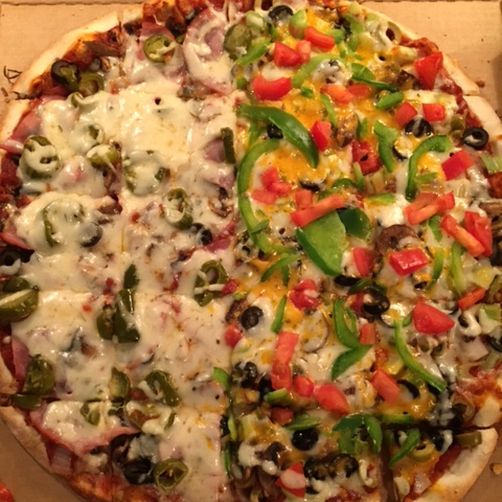 Chanticlear Pizza - 1/2 make your own, other 1/2 veggie delight - Pizza Near Me - Fridley, Minnesota Chanticlear Pizza - 1/2 make your own, other 1/2 veggie delight - Pizza Near Me - Fridley, Minnesota