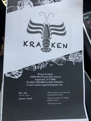 Menu photo 5 Kraken Wing & Seafood Sugar Land, TX