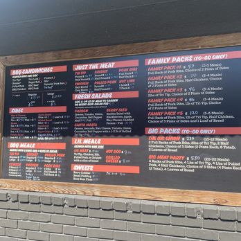 South Winchester BBQ - Menu in front of the restaurant - Barbeque Near Me - San Jose, California