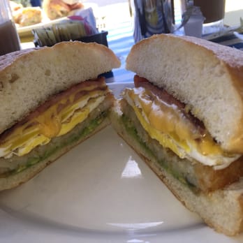 Hooked Cafe - Egg cheese hash brown avocado and pork roll sandwich - Cafes Near Me - Belmar, New Jersey