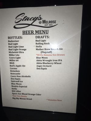 Menu photo 1 Stacy's @ Melrose Phoenix, AZ