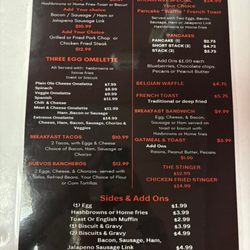 CJ’s Cafe - Menu
