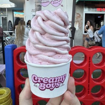 Creamy Boys - Very generous portion, strawberry flavor strong and really good! - Ice Cream & Frozen Yogurt Near Me - Hermosa Beach, California