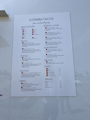 Menu photo 3 Atzimba Taco Eugene, OR