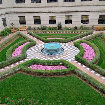 Nebraska State Capitol - One of 4 gardens (in each corner) surrounding the building. - Landmarks & Historical Buildings Near Me - Lincoln, Nebraska