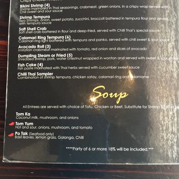 Chilli Thai - Menu - Thai Near Me - Carrollton, Texas