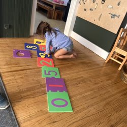 One of our students working on a textured foam puzzle.