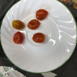Mushy frozen tomatoes that were sent out on my salad.