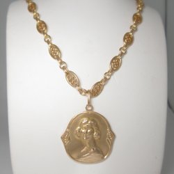 GoldNGals - Https://www.goldngals.com/store/p2269/18K_Gold_Antique_Necklace_Art_Nouveau_Cameo_and_Chain_Hand_Wrought_20%22_N408.html