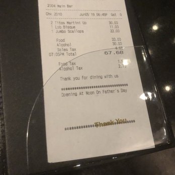 Ruth's Chris Steak House - Receipt - Seafood Near Me - Baltimore, Maryland Ruth's Chris Steak House - Receipt - Seafood Near Me - Baltimore, Maryland