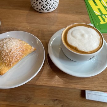 Meraki Coffee - Marionberry empanada and cappuccino - Coffee & Tea Near Me - Eugene, Oregon