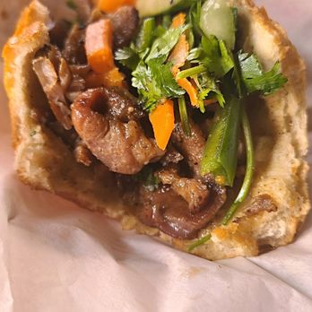 Pho Sky Blossom - Inside view of the pork banh mi sandwich - $6 - Vietnamese Near Me - Belle Isle, Florida