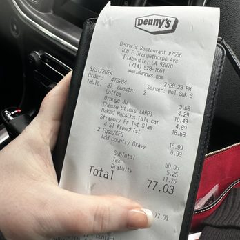 Denny's - Bill - Diners Near Me - Placentia, California Denny's - Bill - Diners Near Me - Placentia, California