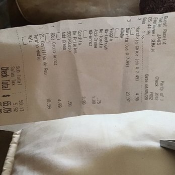 Burrito Jalisco - Receipt - Mexican Near Me - Alsip, Illinois