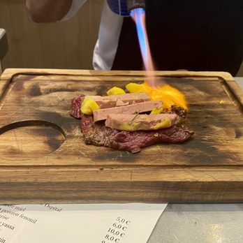 L'Avant Comptoir - A very special thinly sliced, smoked beef and fois gras dish - Tapas Bars Near Me - Paris, 75