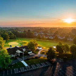 Stonewolf Golf Club - Parking lot and 9th hole fairway aerial shot.