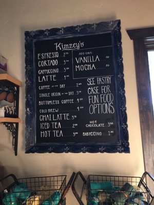 Menu photo 8 Kimzey's Coffee Argyle, TX